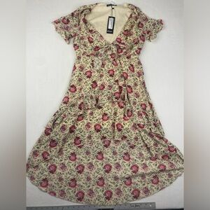 Nasty Gal Playing For Flower Floral Midi Dress Size 6